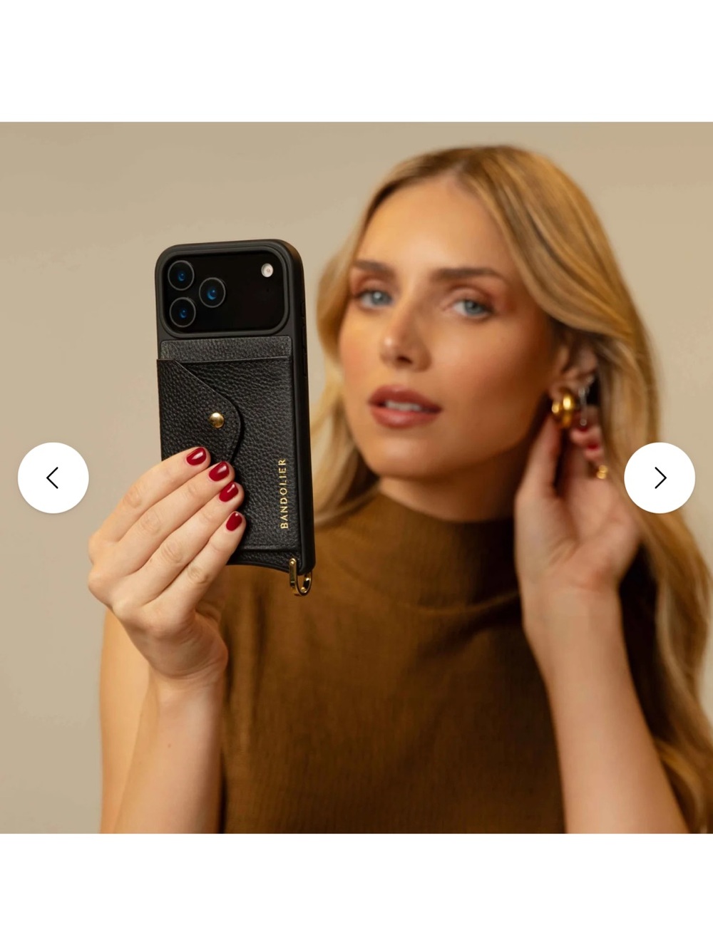 Bandolier leather wallet case for iPhone 12 - Picture 4 of 5